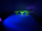 SIX, FEDERAL GLASS GREEN URANIUM DEPRESSION FOOTED SHERBET BOWLS (See Descript)