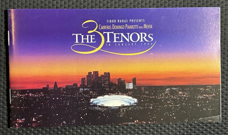 The 3 Tenors In Concert 1994 At Dodger Stadium Los Angeles *Mini Program*