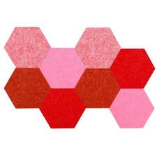 Hexagon Felt Board Tiles 8 PCS Self Adhesive DIY Bulletin Pin Board Red