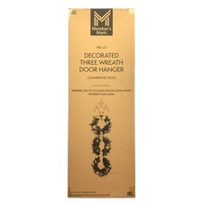 Member's Mark Pre-Lit Decorated Three Wreath Door Hanger Champagne Gold 