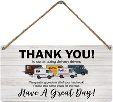 Delivery Signs for Packages, Thank You To Our Amazing Delivery Driver Snack Sign