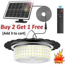 Solar Pendant Light Outdoor Indoor Hanging Light Waterproof for Barn Shed Garden