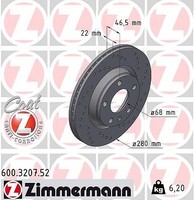 2X Zimmermann Bremsscheibe Hinterachse, Vorderachse U.A. FüR Audi, Seat, VW