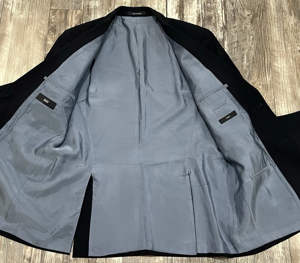 Blazer HUGO BOSS negro elástico Coppola para hombre 42R lana virgen spandex Foto 4 de 4