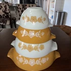 4 PYREX BUTTERFLY GOLD 4 CINDERELLA MIXING BOWLS -442-443 -444