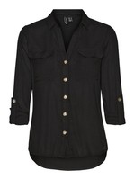 Vero Moda Damen Vmbumpy New Noos Langarm Shirt Bluse Schwarz GrößE S