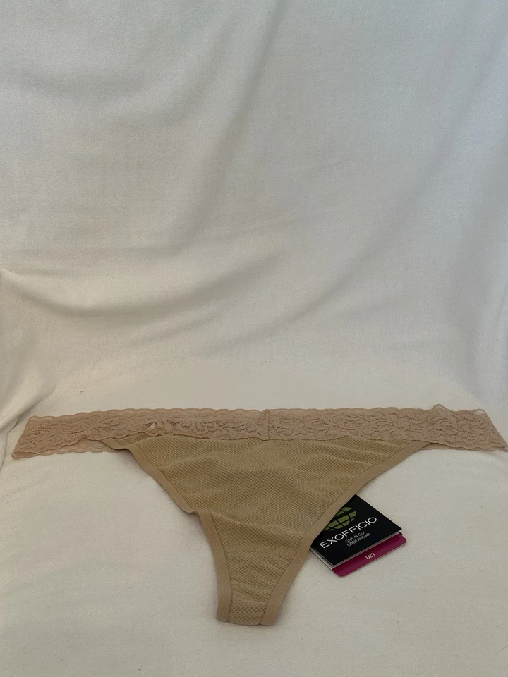 Tanga de encaje para mujer ExOfficio Give-N-Go desnuda grande nueva con etiquetas Foto 2 de 3