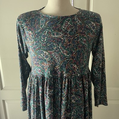 Maternity Club By Matthew Cole Dress Size M Empire Waist Paisley Vintage Boho 