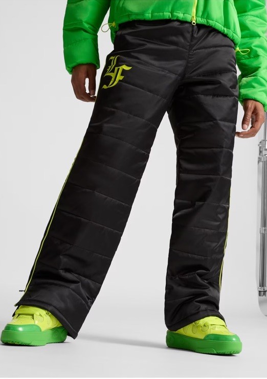 Puma x LaFrance Ski Basketball Pants Mens Large Black Green 630379