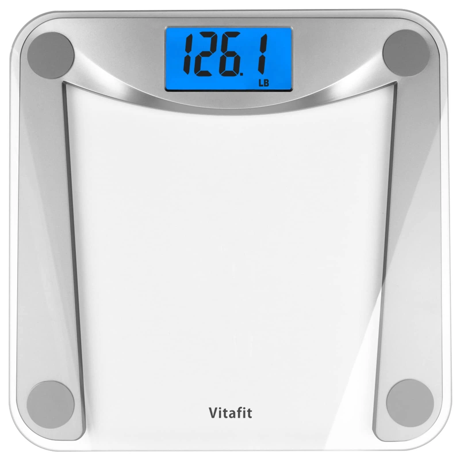 Vitafit Digital Bathroom Weight Scale for Body 11 x 11 x 0.95 in, Silver