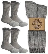 4 PK of Yacht & Smith Mens Terry Lined Merino Wool Thermal Boot Socks -