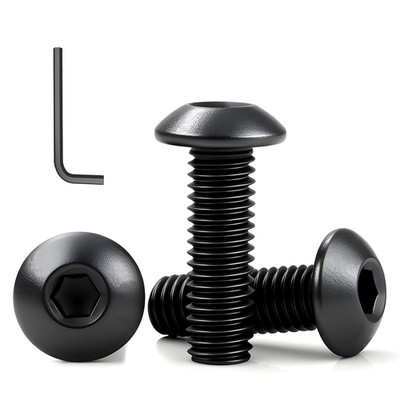 50 Stück M4 x 12 mm Linsenkopfschrauben M4 Edelstahl Schrauben A2 V2A Schwarz Fl