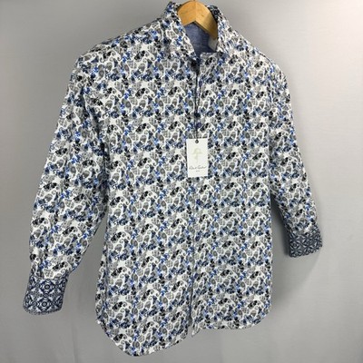 Robert Graham Button-Up Shirt Mens XL Paisley Floral Cardwell FlipCuff Cotton LS