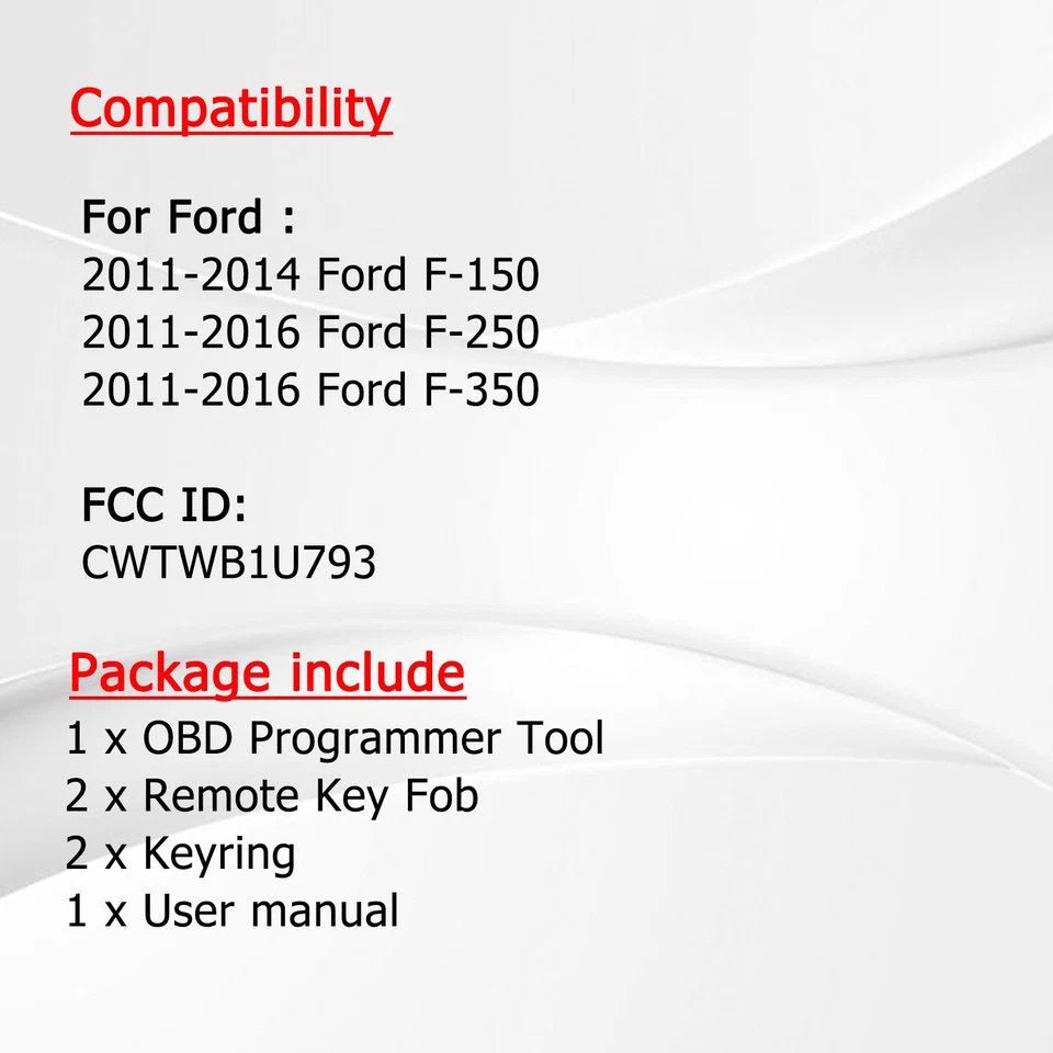 2 para Ford F-150 2011 2012 2013 2014 mando a distancia llavero CWTWB1U793 + herramienta de programa Foto 2 de 4