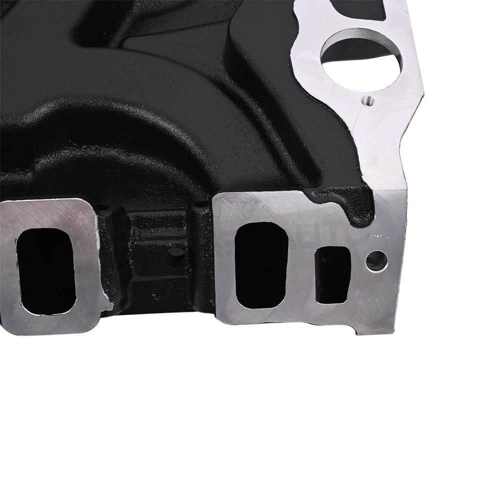 Colector de admisión para Ford FE 390 406 410 427 NEGRO aluminio plano doble R1148 Foto 3 de 4