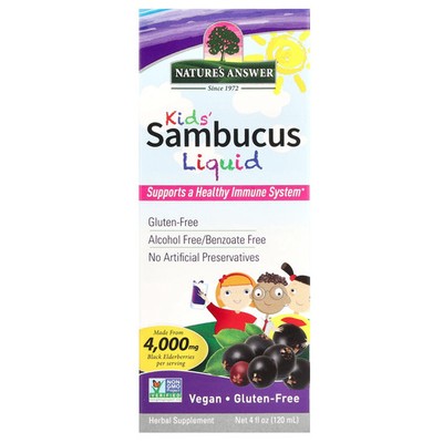 Nature s Answer Sambucus Kid s Formula 4 fl oz 120 ml Alcohol-Free,