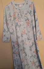 Miss Elaine Nightgown Maxi Button Tab Womens SZ Small Floral Feminine Comfy