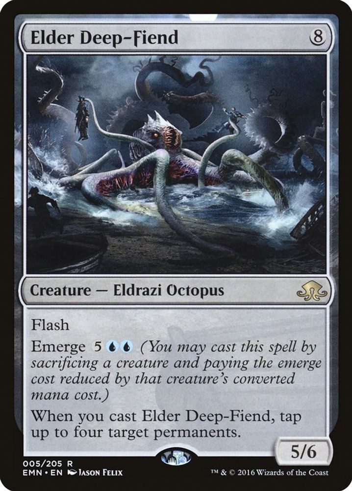 2016 Magic: The Gathering Eldritch Moon Elder Deep Fiend (#5, R, Lightly Played)