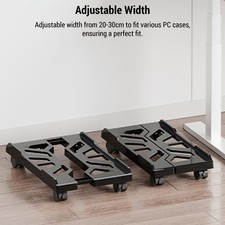 Adjustable Computer Stand With Wheels Mobile PC Case Holder For Home And KZKJ