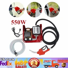 110V Electric Fuel Transfer Pump 550W-60L/Min W/Nozzle Meter Fit Oil Fuel Diesel