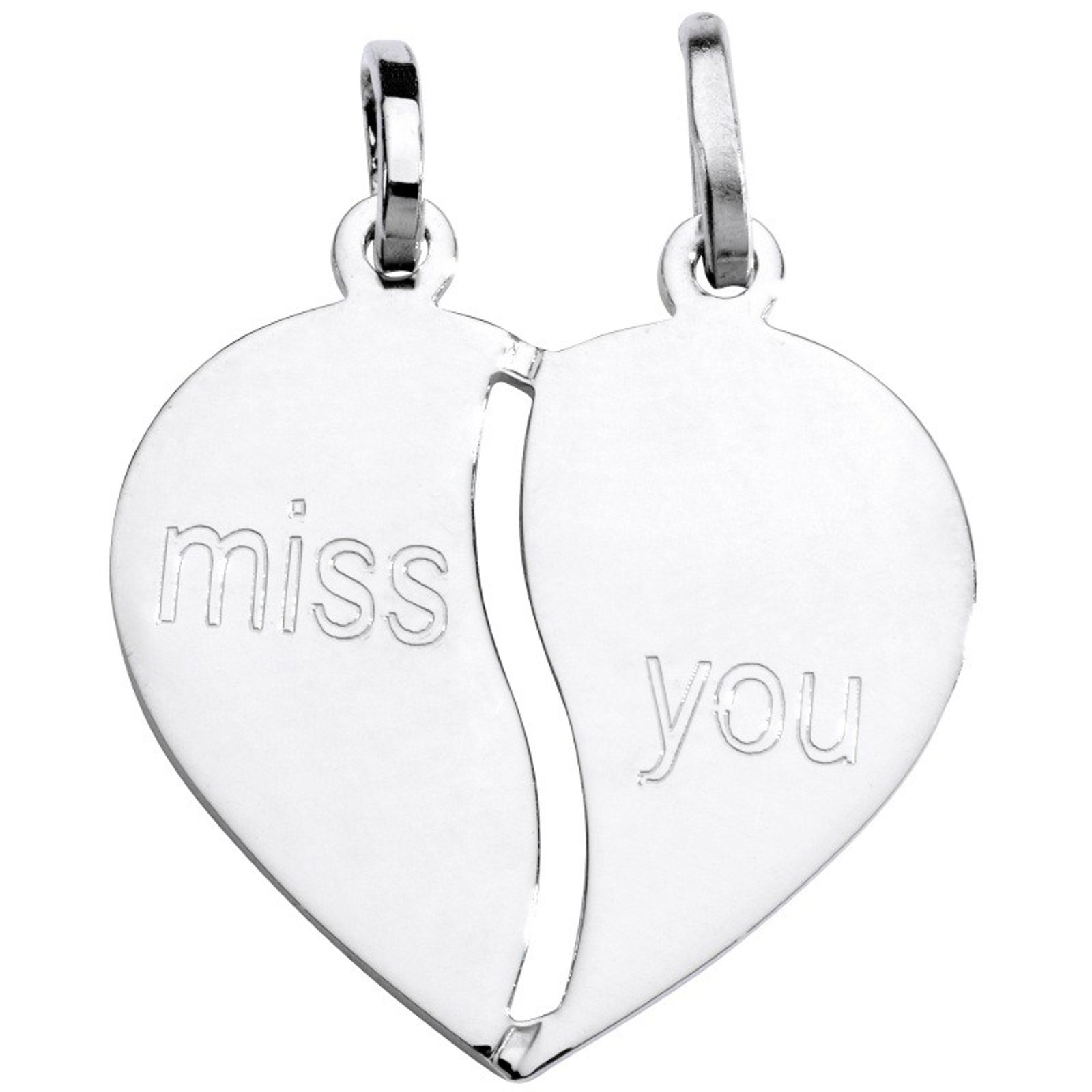 Basic Silber SL20 Damen Herren Anhnger Partneranhnger Herz Sterling-Silber 925 6690₽