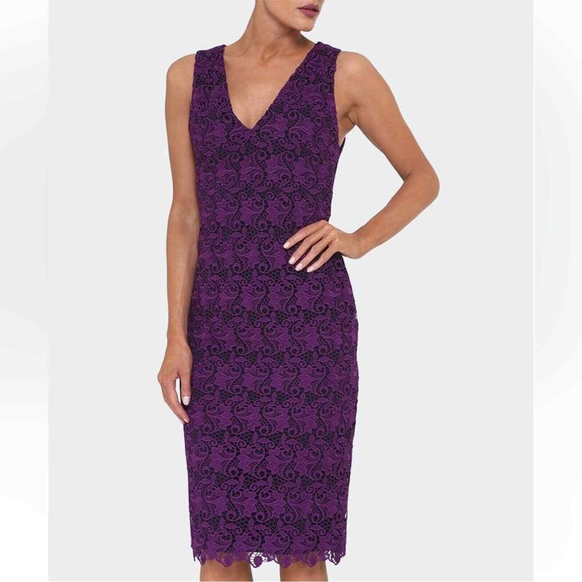 chinese dress ladies alice + olivia Women's Arista Sleeveless Cross Back Pleat Maxi Dress,  Solstice, Purple, 0 at Amazon Women's Clothing store