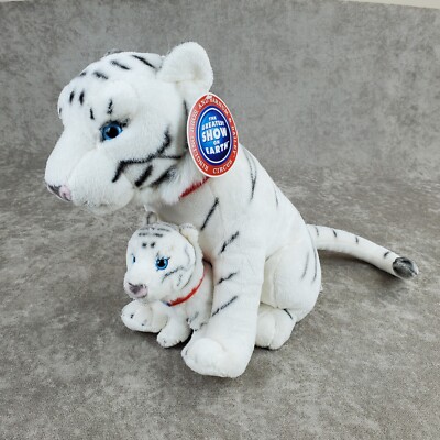 White Tiger Plush Mom and Cub Sitting Ringling Brothers Barnum & Bailey Circus
