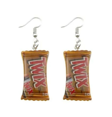 In The Style Of Twix Packets Handmade Novelty Earrings Great For Gifts