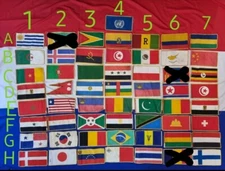 Vintage World Flags from 70's ( price per 1 piece)