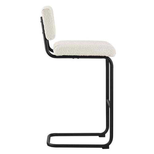 Parity Boucle 30.5" Black/Ivory Metal Bar Stool, Upholstered (Set of 2) - Picture 2 of 8