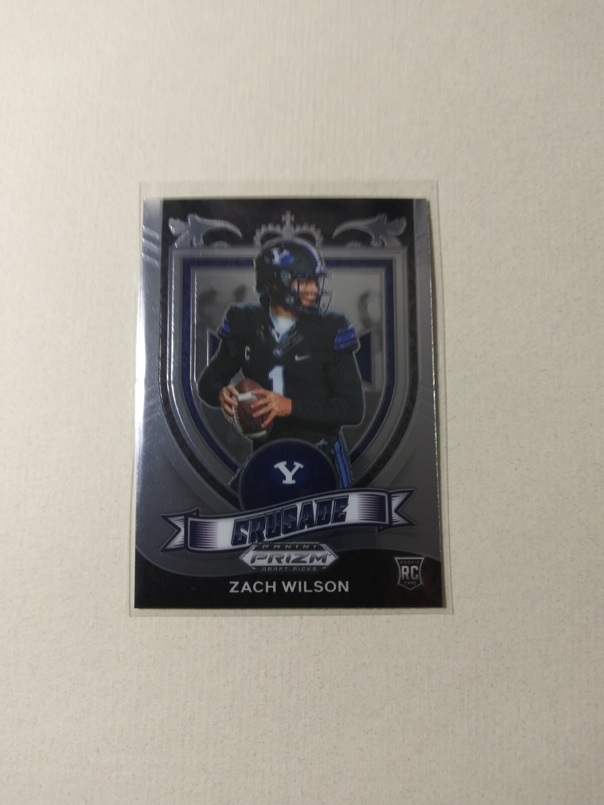 2021 Prizm Draft Picks Football Crusade #168 Zach Wilson RC BYU