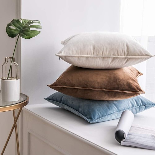 Pack of 2 Soft Pillow Chocolate Decorative Velvet Throw Pillow Cover - Picture 5 of 8