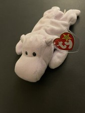 Ty "Happy" The Hippo Beanie Baby 4061 New/MWT with Errors. PVC Pellets. Rare 