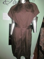 Talbots Brown Belted Shirt Dress SZ 18 MSRP $139
