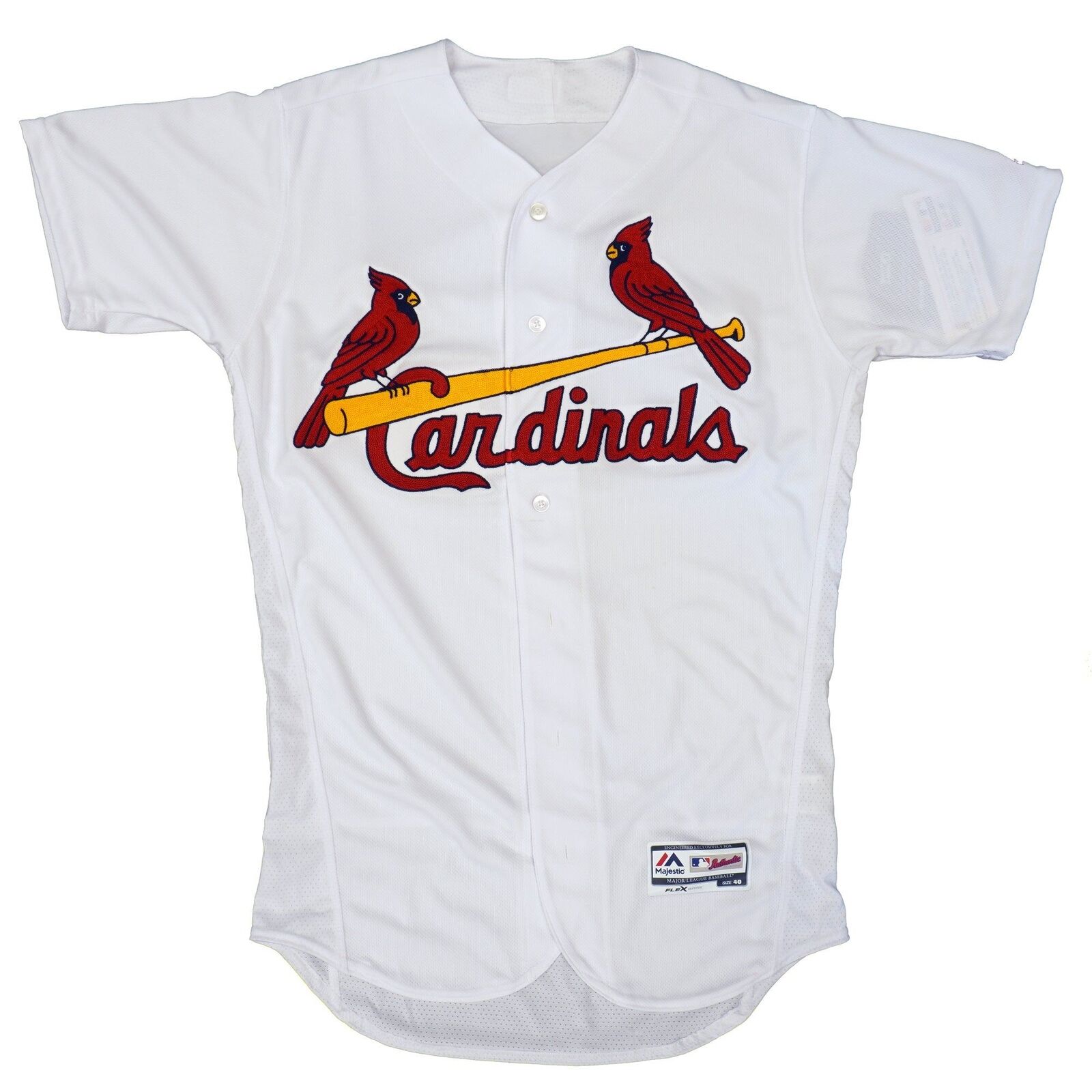 St. Louis Cardinals White Home Authentic Flex Base Jersey by Majestic