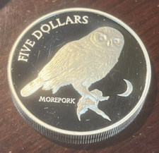 1999 New Zealand Morepork Owl Silver Proof Coin Low Mintage Scarce