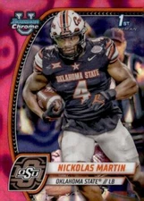 2024 Bowman University Chrome #199 Nickolas Martin Pink Lava Refractor