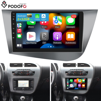 2+32GB Android 15 Autoradio CarPlay GPS Navi USB Für Seat LEON MK2 1P1 2005-2012