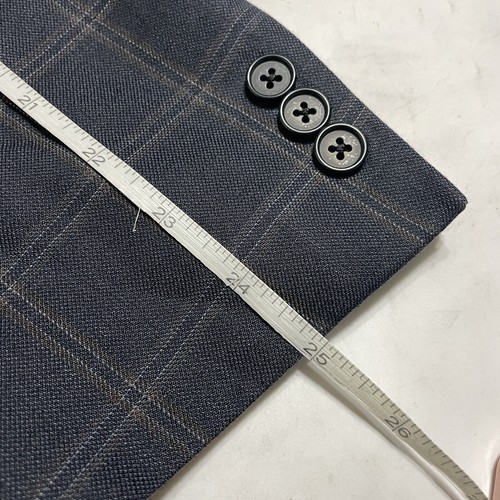 Coppley Mens Navy Check Linen Silk Blend Blazer 2 Button Sports Coat Sz 39R - Picture 6 of 13