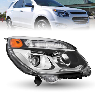 Driver Side Headlight For 2016-2017 Chevy Equinox - Halogen, Chrome Housing - OEMASSIVE - View #2