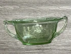 Vtg ANCHOR HOCKING Green Vasilene Depression Glass sugar bowl no lid