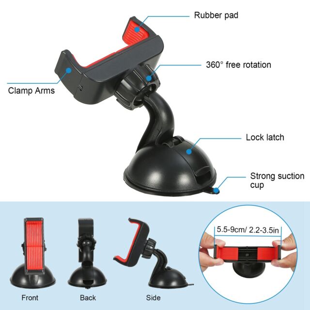 Universal 360° Car Windshield Dash Holder Suction Cup Mount Stand For Cell Phone