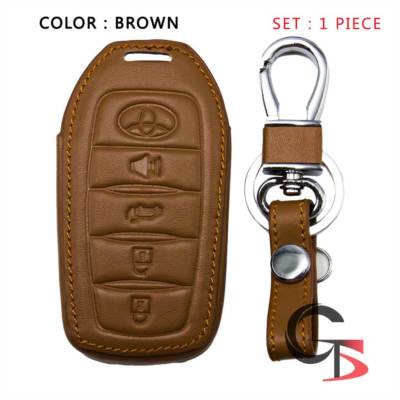 Fits Toyota Revo Fortuner Top 15 18 Key Remote Cover Leather Thread Brown 4B V1