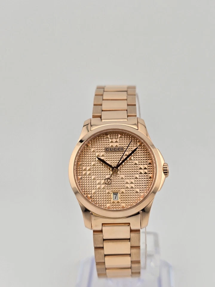 Gucci Women’s G-Timeless Rose Gold Dial Quartz Watch - YA126567 ($1010 MSRP) - Image 2 of 4