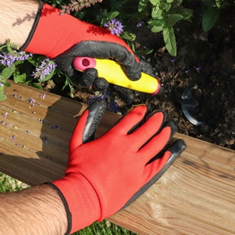 Gardening Gloves Ladies Men Unisex Thorn Proof Rubber Ultra-grip Latex Large