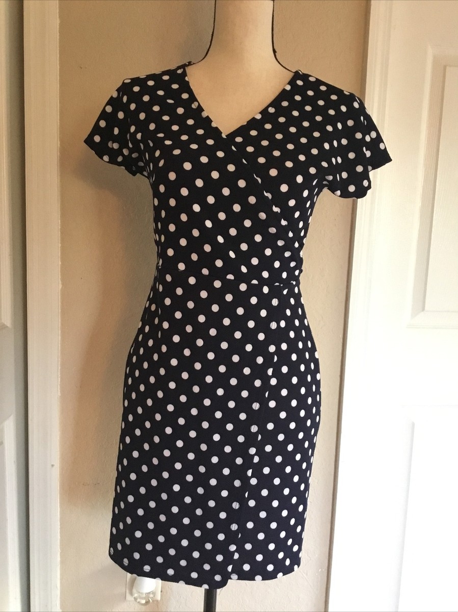 REBEL SUGAR Women Polka Dots Casual Dress M Rockabilly Pinup Retro