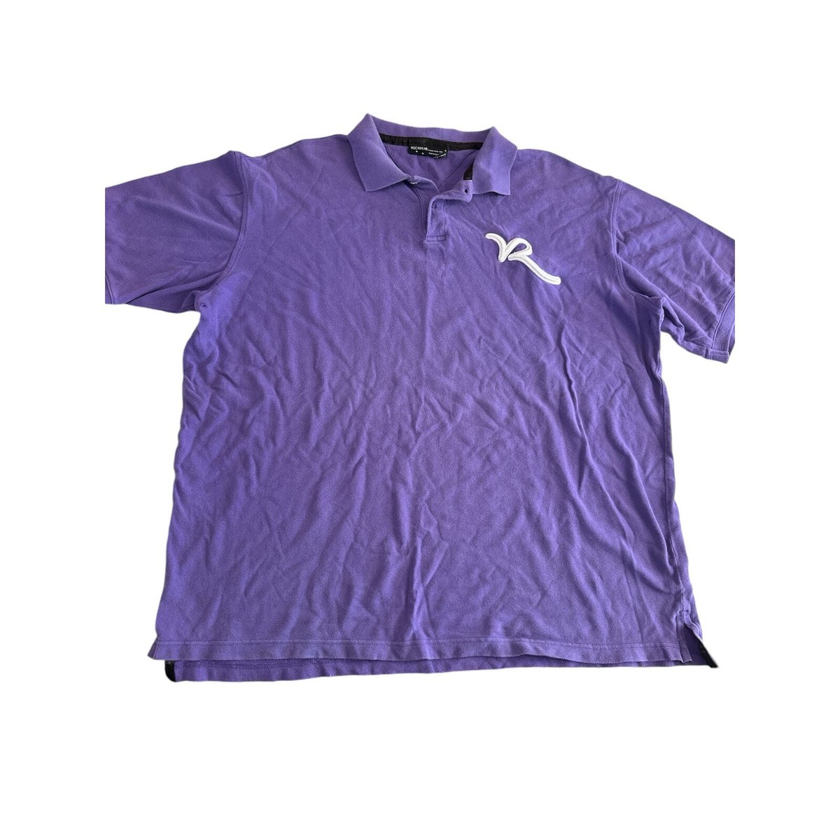 Vintage Rocawear polo mens shirt 2XL purple Big Logo Hip Hop