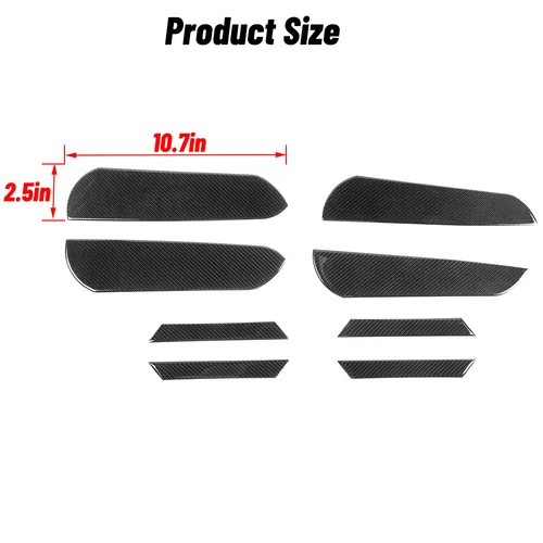 8pcs Inner Door Handle Panel Trim Decor Sticker For Dodge Ram 2018+ Carbon Fiber - Bild 5 von 7