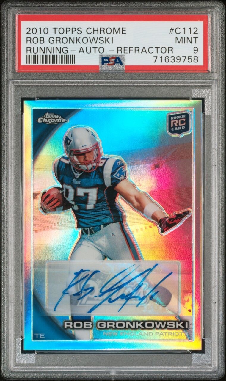 2010 Topps Chrome Refractor #C112 Rob Gronkowski /50 PSA 9 Pop 5 Only 8 Higher