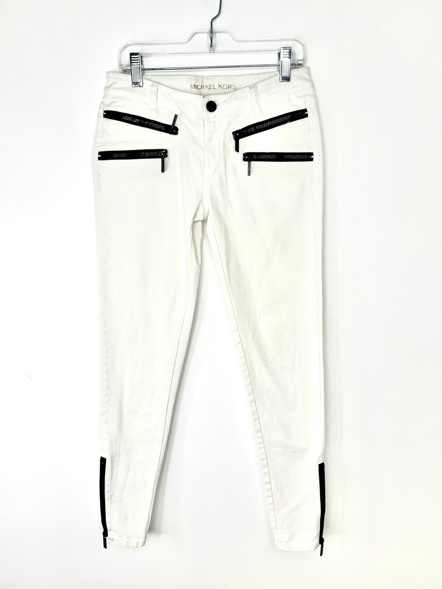 Michael Kors Stretch White Skinny Jegging Jeans Pants W Black